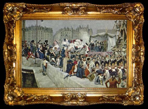 framed  unknow artist Behind krigsutbrottet 1792 need France 450000 soldier, ta009-2